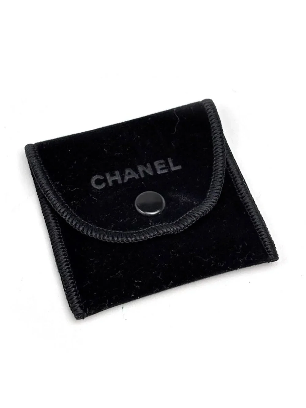 Chanel Ring CC Logo Camellia Silver Plated Black